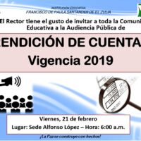 Invitación – Rendición de Cuentas vigencia 2019